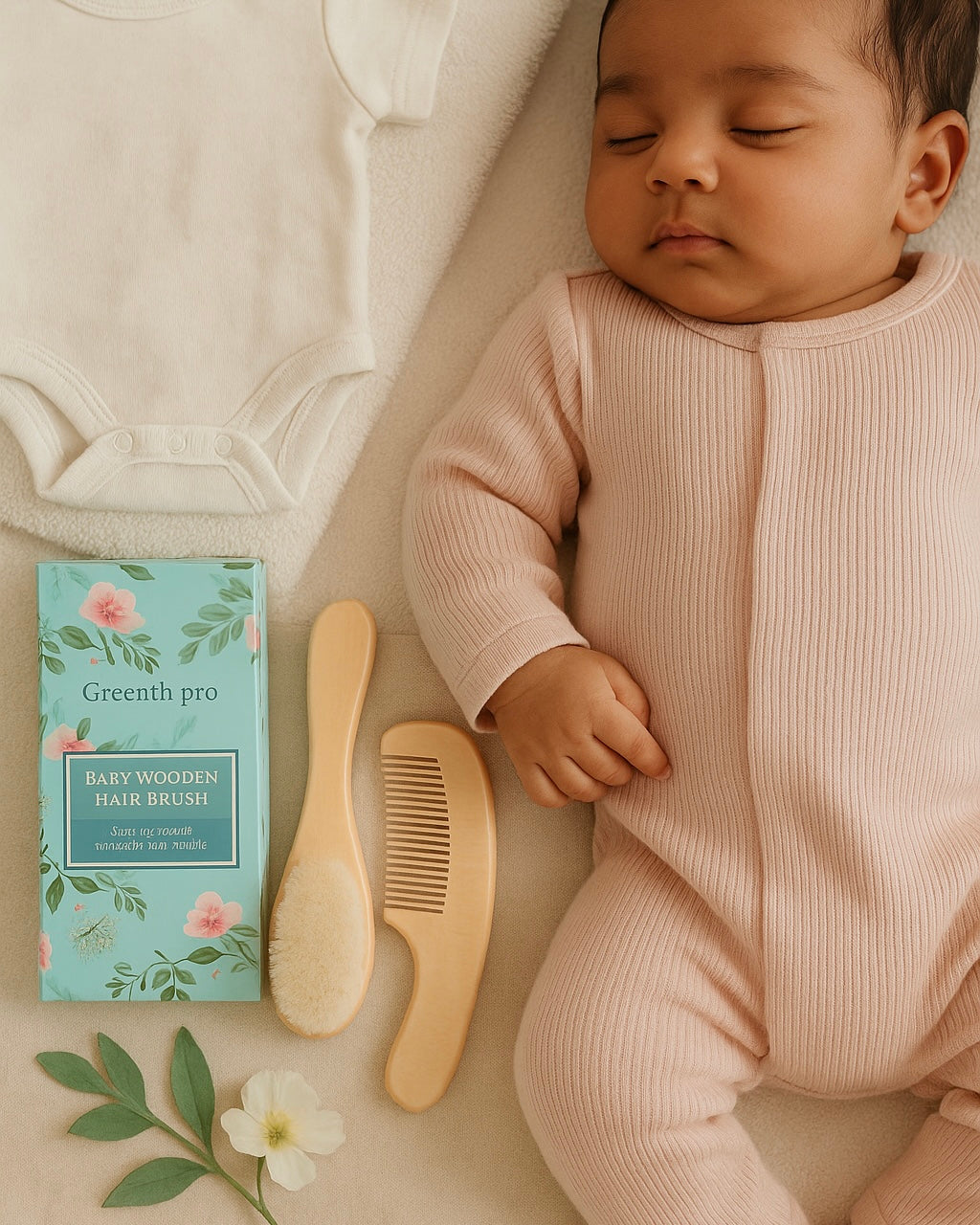 Wooden Comb and Brush set