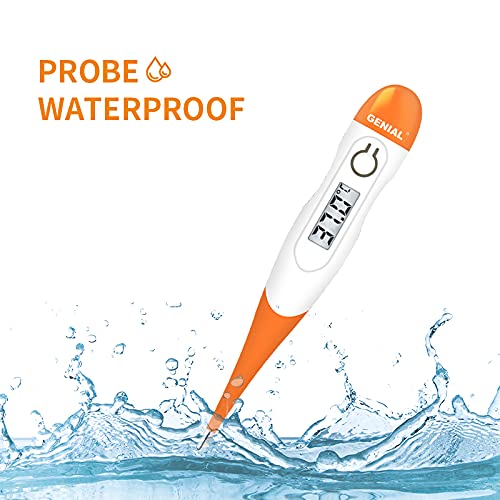 Genial Digital Thermometer High Precision Baby Thermometers A Body Temperature Checker, Thermometer For Adults and Kids - Waterproof, Flexible Tip, Fast and Accurate Reading