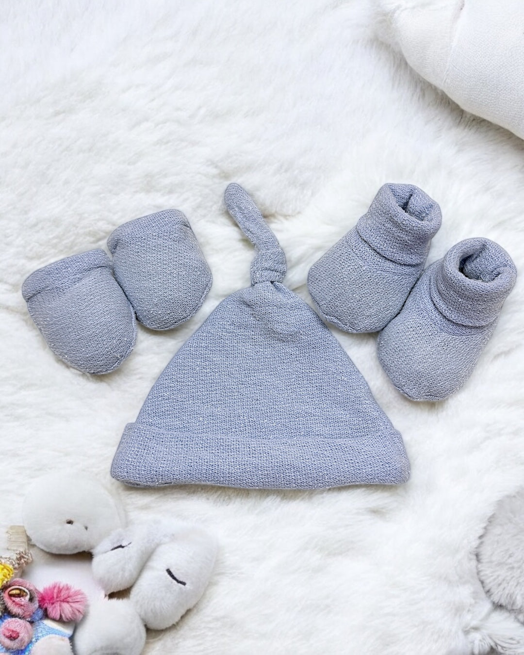 Cap, Mittens & Booties - Rockabye