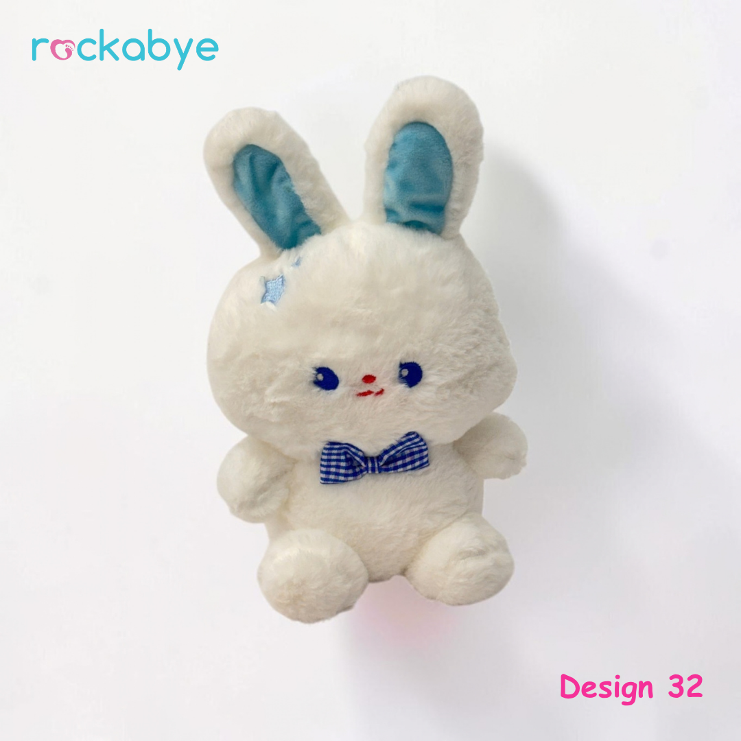 Soft Toy - Design 32 - White Blue-Eared Bunny