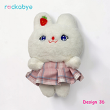 Soft Toy - Design 36 - White Kitty in Pink Plaid Dress