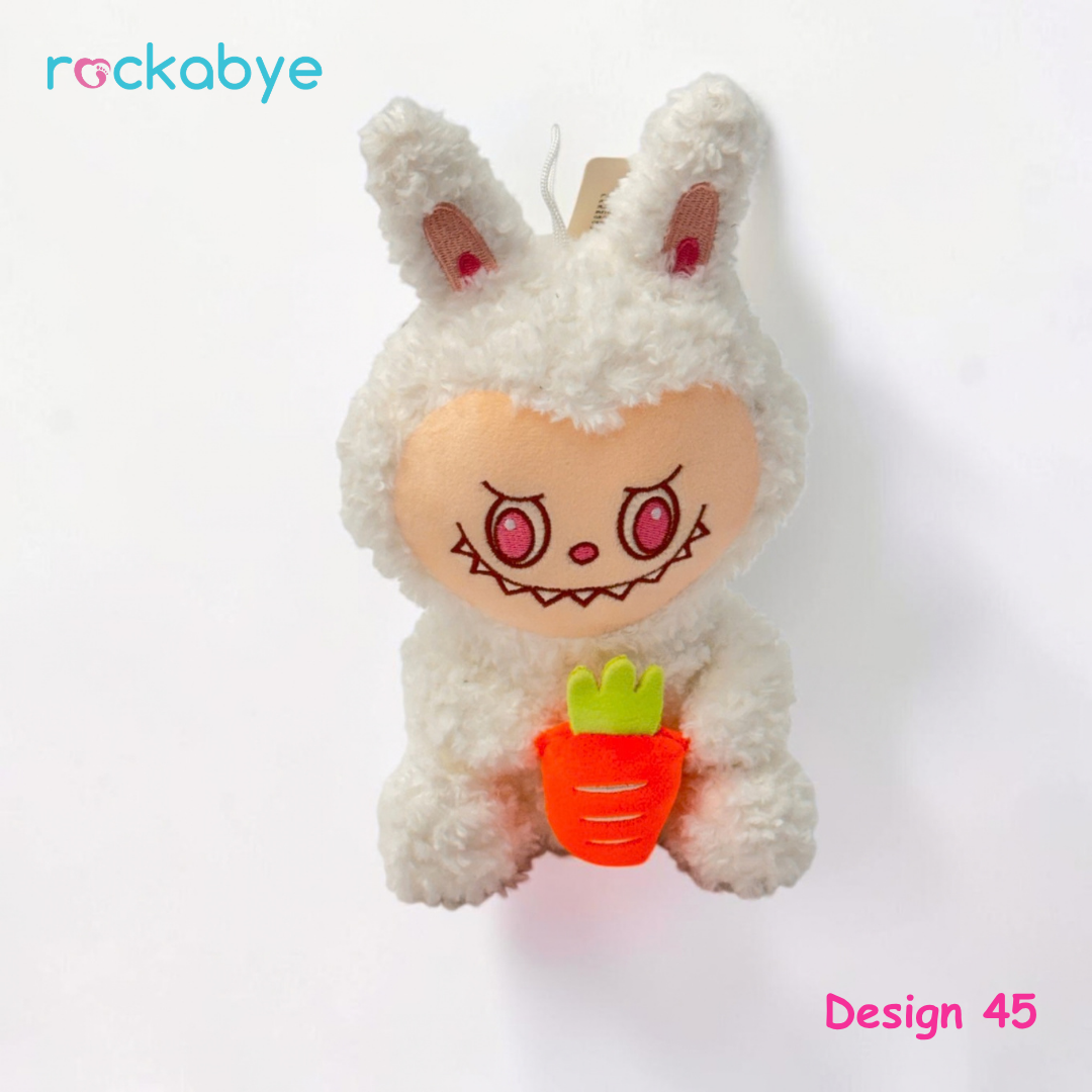 Soft Toy - Design 45 - White Carrot Labubu-Style Bunny