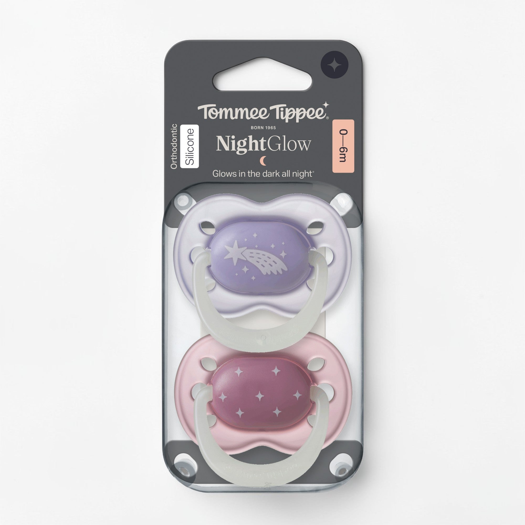 Tommee Tippee - 2Pc 0-6m Silicone NightGlow Soother