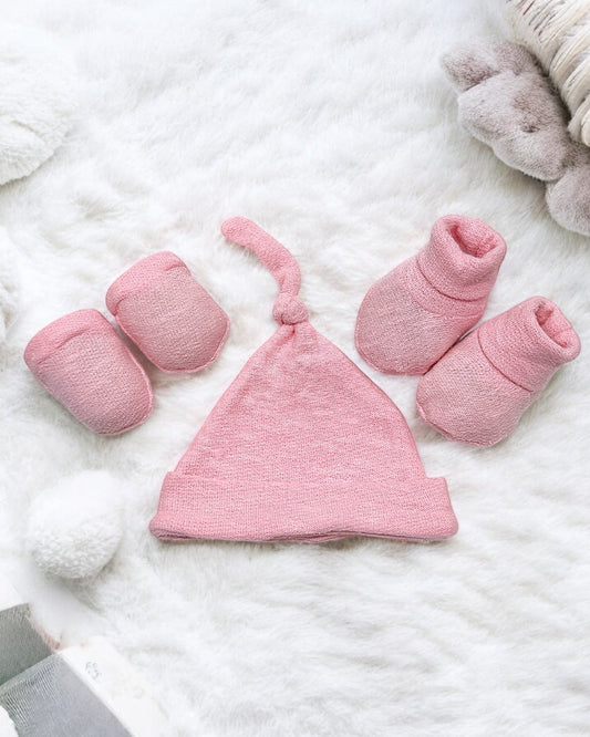 Cap, Mittens & Booties - Rockabye