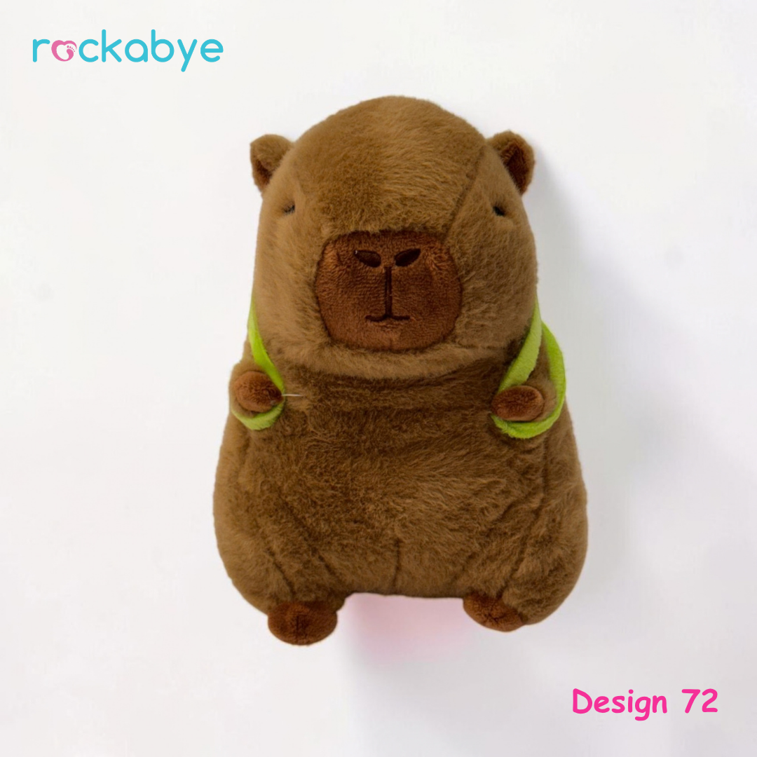 Soft Toy - Design 72 - Capybara with Green Backpack