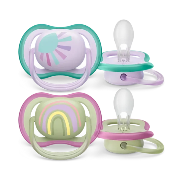 PHILIPS AVENT - Ultra Air Soother 2Pc pack  0-6 Pink/Blue