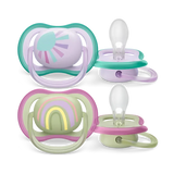 PHILIPS AVENT - Ultra Air Soother 2Pc pack  0-6 Pink/Blue