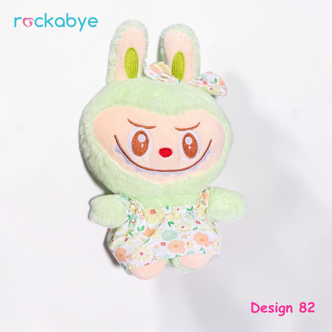 Soft Toy - Design 82 - Mint Floral Labubu-Style Bunny
