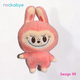 Soft Toy - Design 95 - Coral Labubu-Style Bunny with Bib