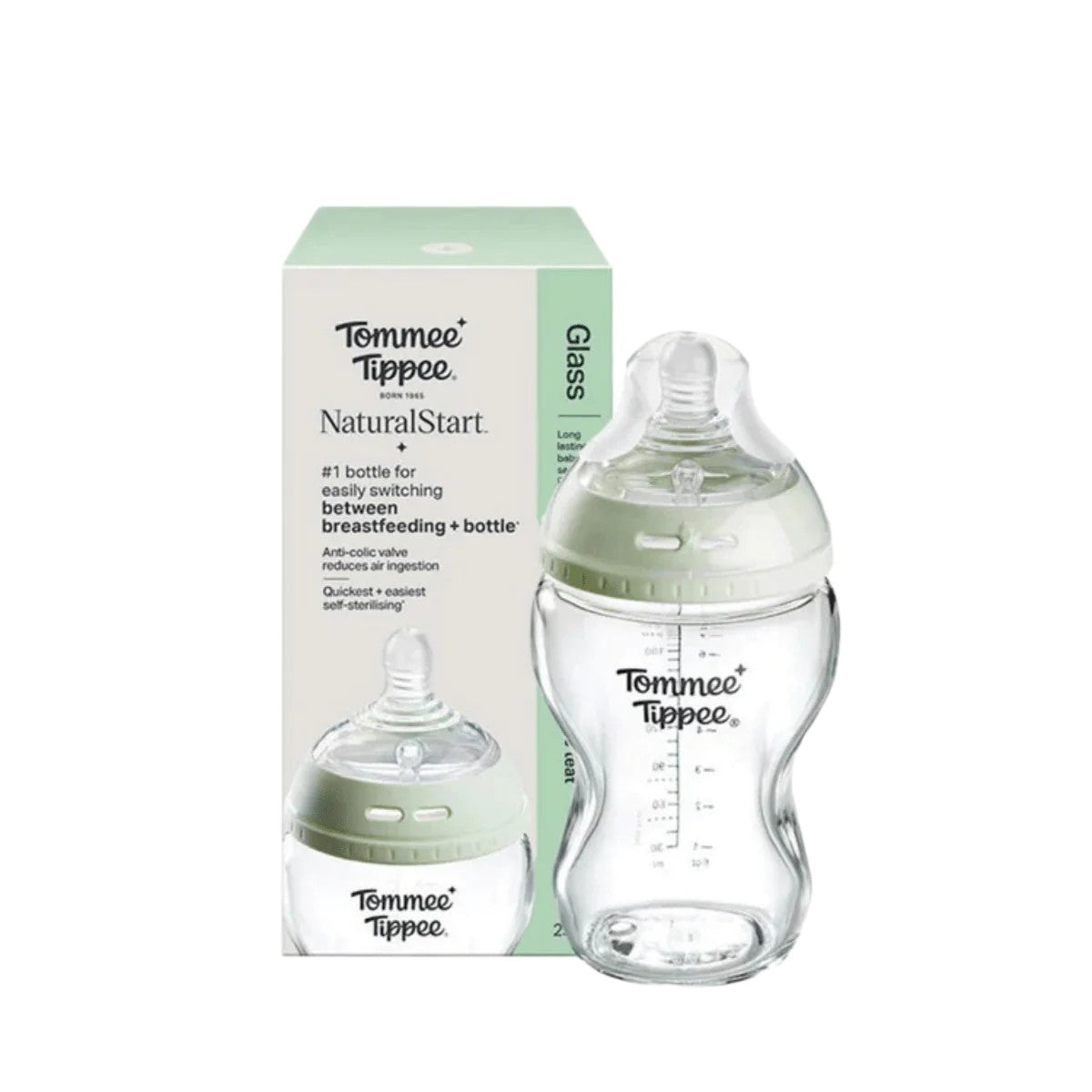Tommee Tippee Natural Start Glass Baby Bottle – 250ml