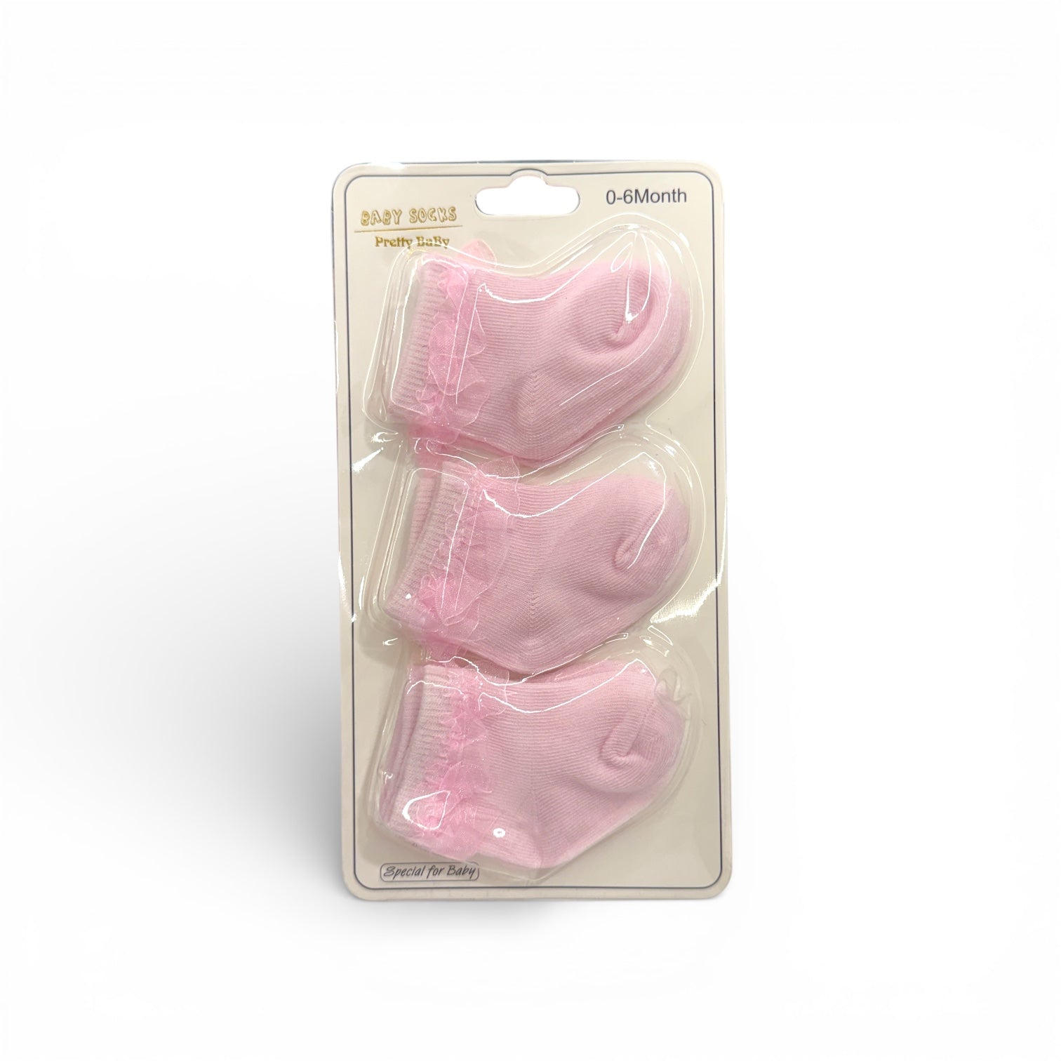 3Pcs Baby Socks - Pink color