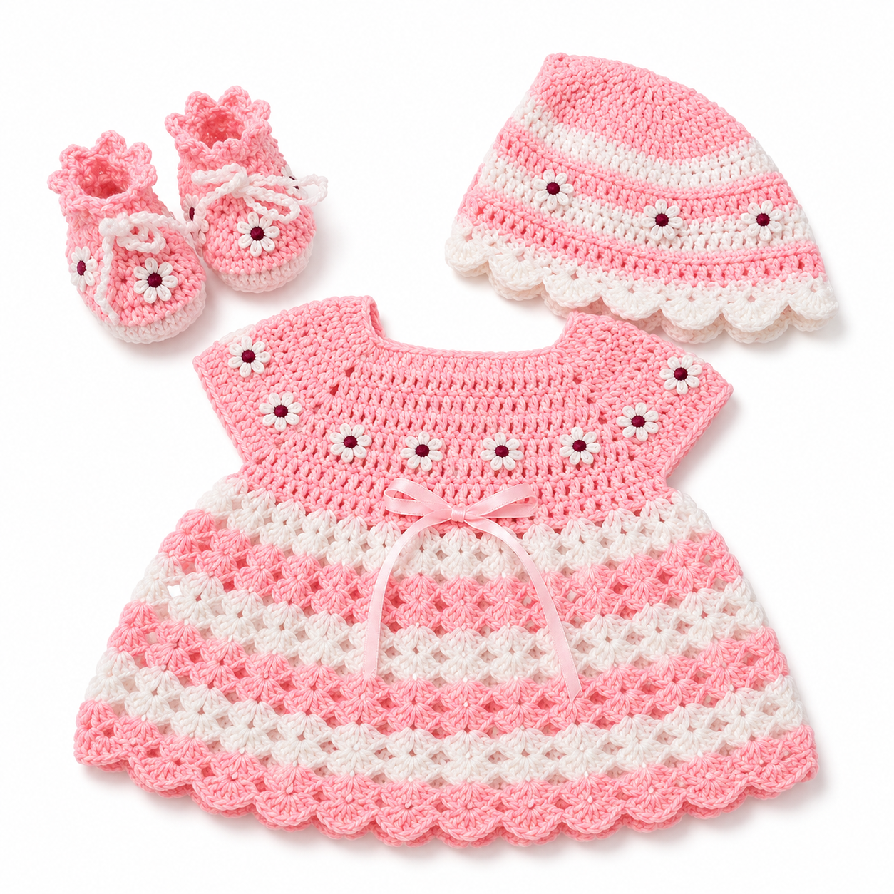 Crochet Baby Girl Take me Home outfit