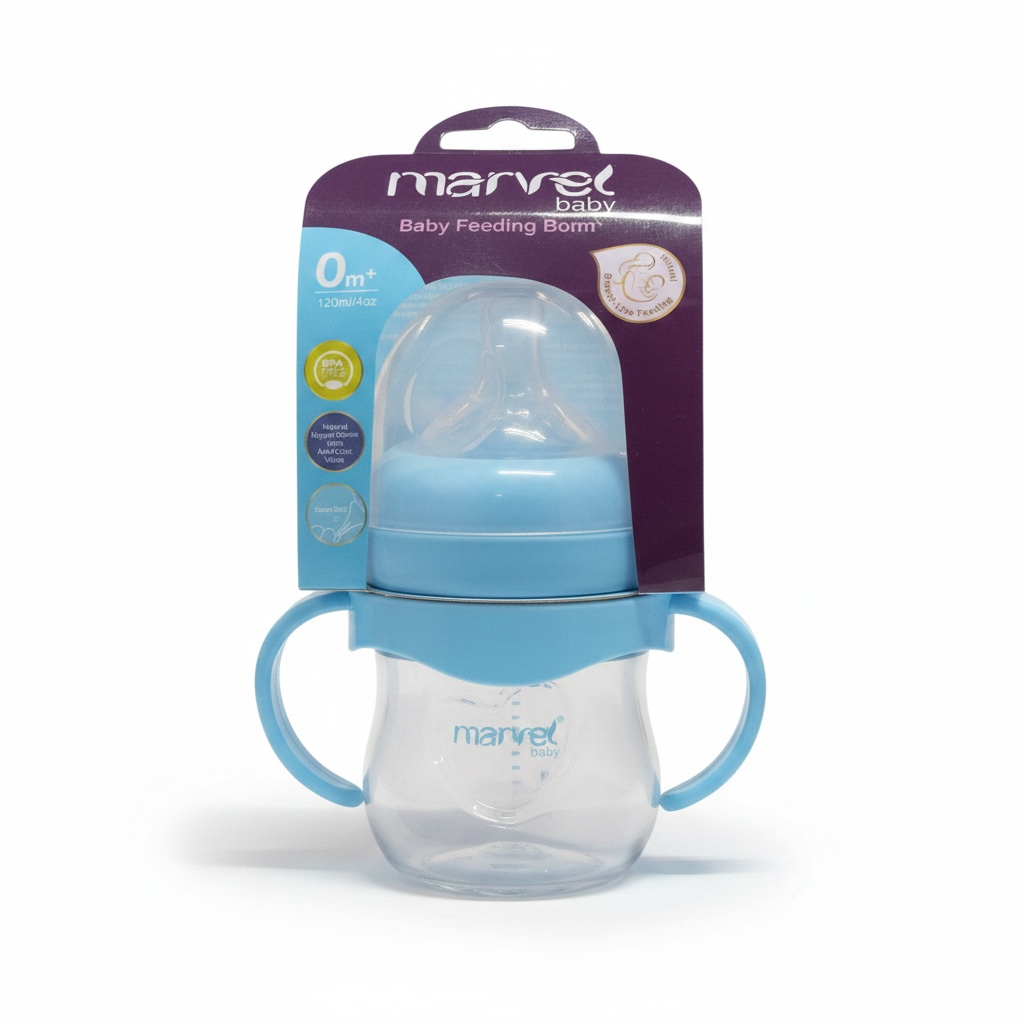 PP Wide Neck Feeding Bottle 120ml- Marvel