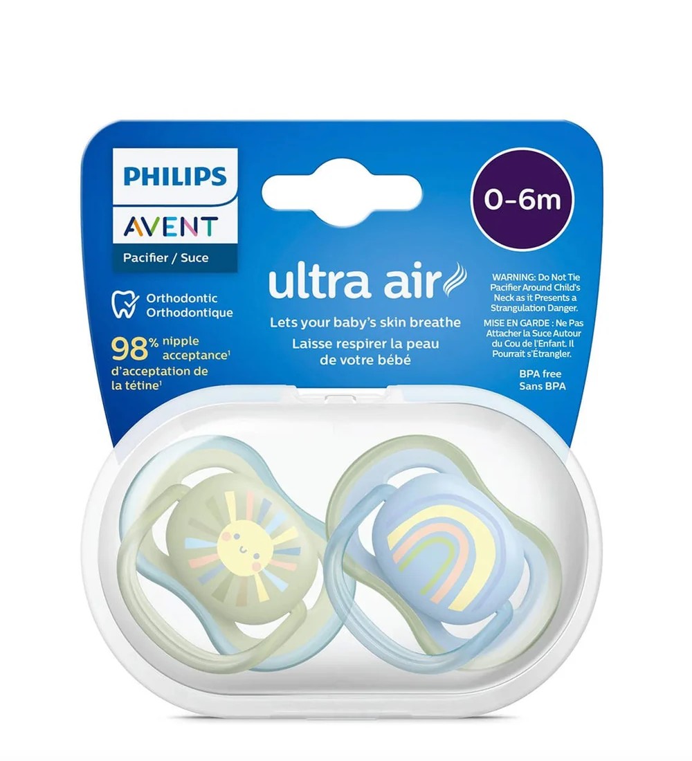 PHILIPS AVENT - Ultra Air Soother 2Pc pack  0-6 Sun/Blue