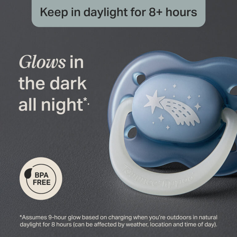 Tommee Tippee - 2Pc 0-6m Silicone NightGlow Soother