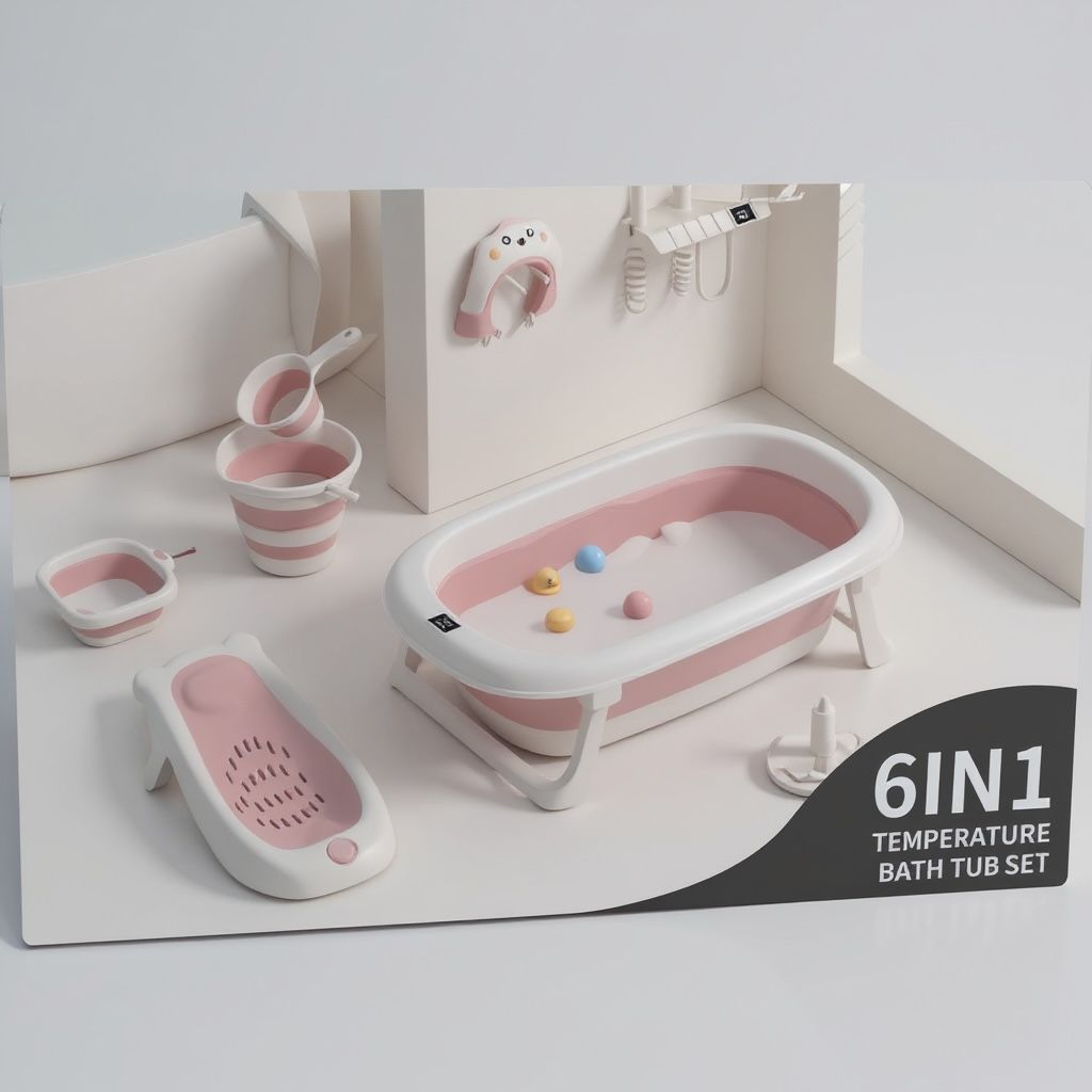 6 in 1 Baby Foldable Bath Set