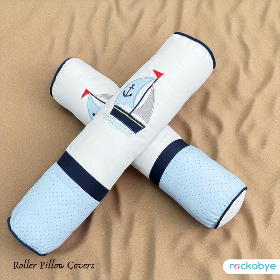 Roller Pillow Cover- Tiny Tugboat