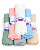 Double Cotton Swaddle Wraps in six colours