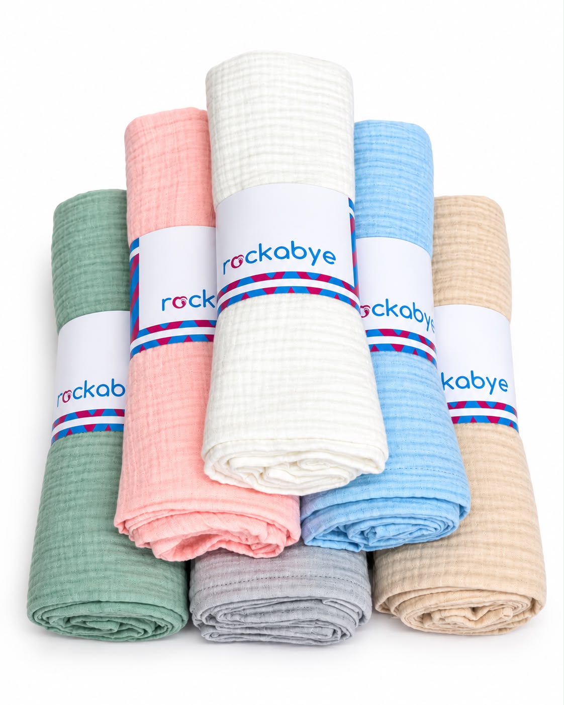 Double Cotton Swaddle Wraps in six colours